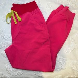 Figs High Waisted Zamora Joggers Shocking Pink - Small